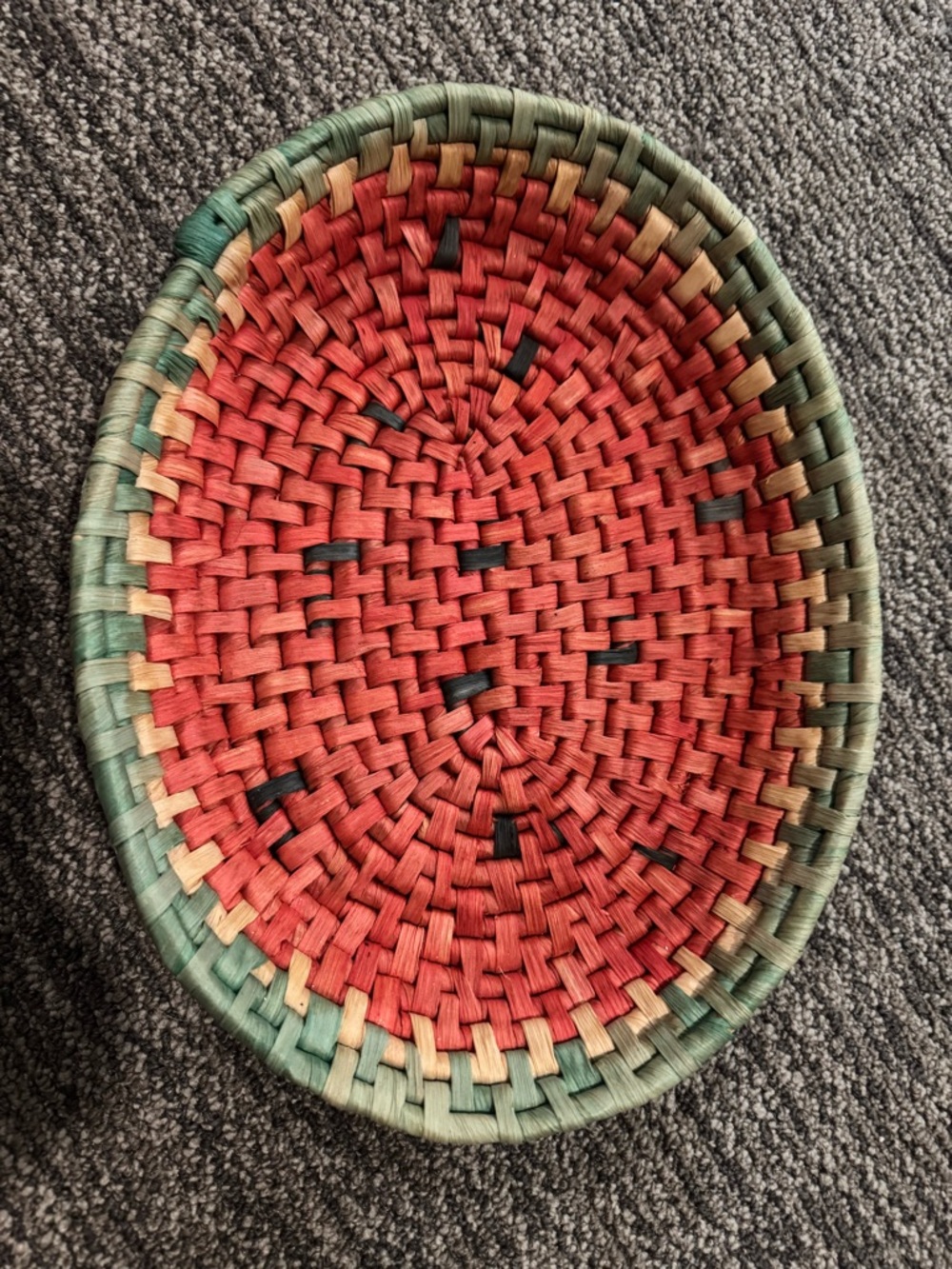 Handwoven Watermelon Decorative Basket